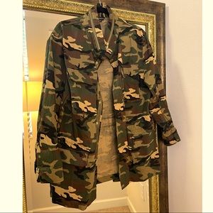 HAODUOYI Camo Jacket Military | Size XL | 4 pockets | Gold Zipper